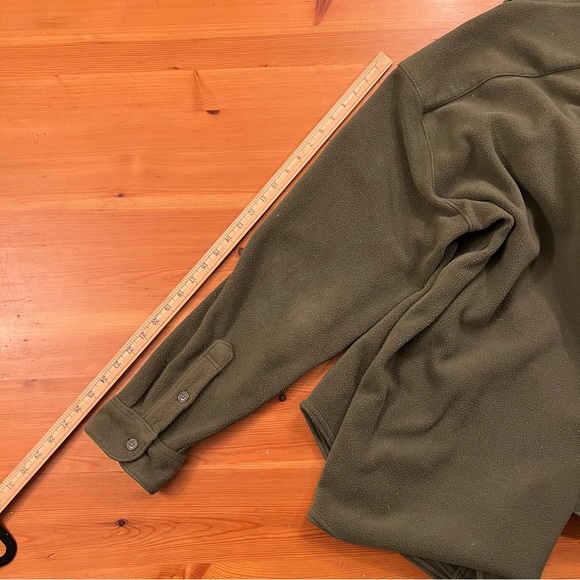 L.L. Bean Vintage Men’s Button Up Fleece Overshirt Army Green XL Tall - Picture 14 of 15